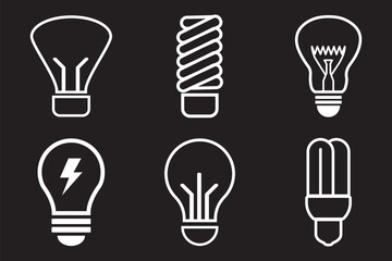 Light bulb icon set. lamp icon symbol collection , creative good idea logo. innovative idea icon sign in flat style. vector illustration.
