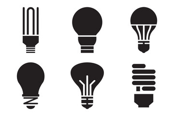 Light bulb icon set. lamp icon symbol collection , creative good idea logo. innovative idea icon sign in flat style. vector illustration.