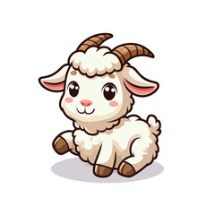 cute goat cartoon vector