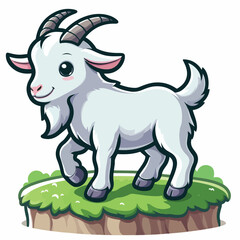 cute goat cartoon vector