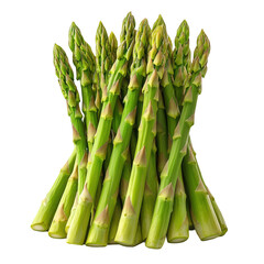 Fresh green asparagus spears vegetable healthy food isolated background on transparent background