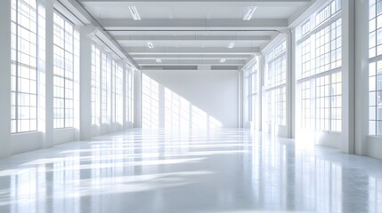 Fototapeta premium stylish 3d commercial space with light flooded interior