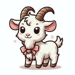 cute goat cartoon vector