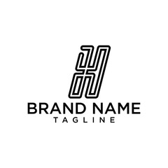 letter at monogram H style line art modern logo	