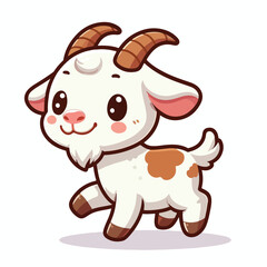 Fototapeta premium cute goat cartoon vector