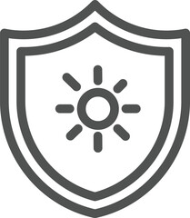 sun shield icon. editable stroke