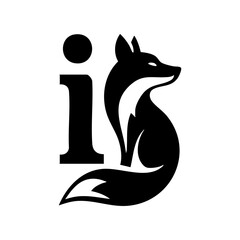 The Fox and Letter I Logo Icon Symbol Emblem