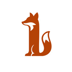 The Fox and Letter I Logo Icon Symbol Emblem