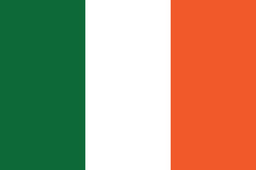 Ireland flag vector illustration. National flag of Ireland. The correct proportions flag of Ireland.	