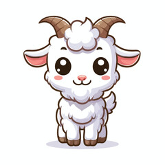 cute goat cartoon vector