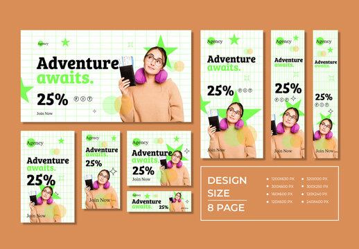 Travel Web Banner Set Design for Holiday Promotions