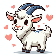 cute goat cartoon vector