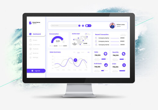 Saas Analytics Dashboard Overview UI Kit
