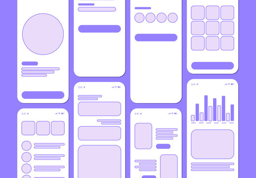 Travel Mobile Application Wireframe Template for UI UX Design and App Development
