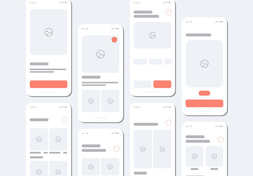 Travel Mobile Application Wireframe Template for UIUX Design and Prototyping