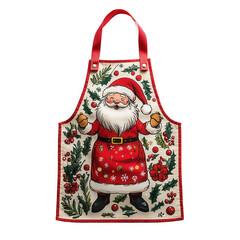 Christmas santa apron holiday cooking baking kitchen festive gift idea on transparent background