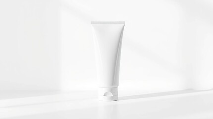 Blank White Tube Packaging Mockup Clean Minimalist Design for Cosmetics or Skincare Products