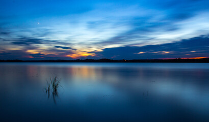 sunset over the river