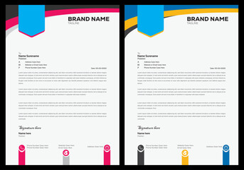 Clean and professional corporate company business letterhead template design with color variation bundle modern business letterhead in abstract design Corporate modern letterhead design bundle 