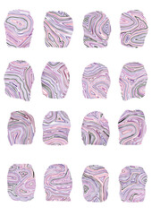 Echo Imprints - Set of 16 stylized fingerprint designs 