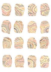 Echo Imprints - Set of 16 stylized fingerprint designs 