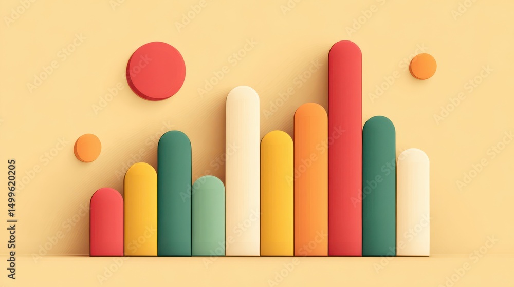 Poster investment performance chart with impact metrics representing ethical finance data