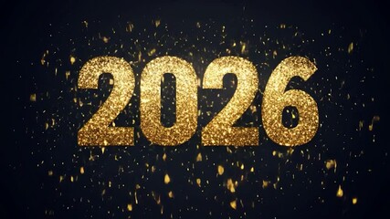 2026 Golden Glitter Shimmer Sparkle New Year Celebration Evokes Joyful Excitement - Powered by Adobe