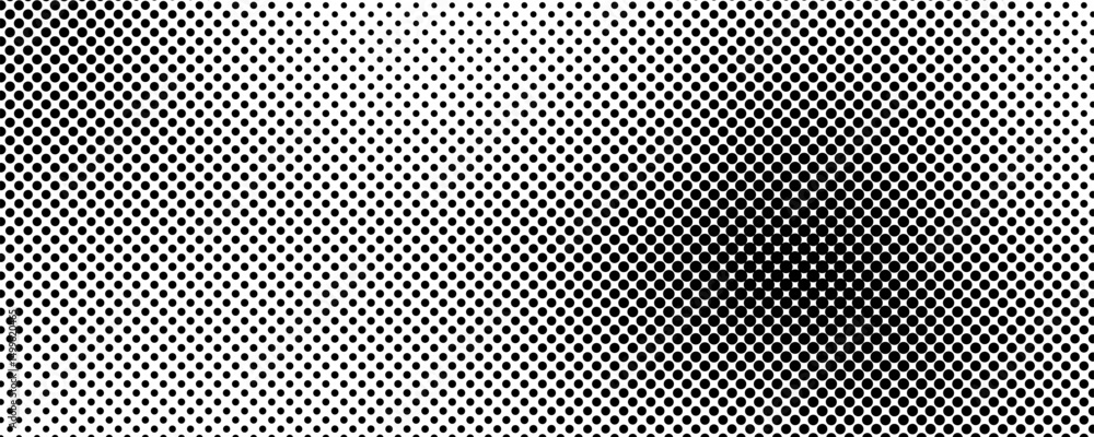 Poster monochrome halftone background with dots