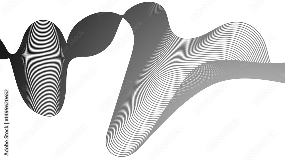 Poster abstract backdrop with grey wave gradient lines