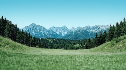 Alpine Meadow with Mountain View.