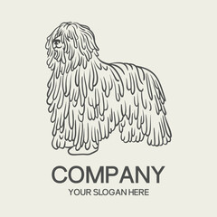 Portrait dog logo and design elements vector isolated on white background, Dog Silhouettes.