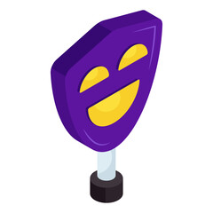       Happy and sad face mask, theater mask icon