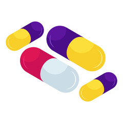 An editable design icon of pills