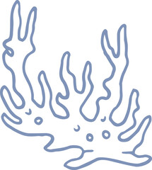 Illustration of an coral . Sea whimsical drawing in mermaid core