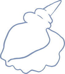 Illustration of seashell, coastal sea shell. Summer whimsical mermaid core element, svg