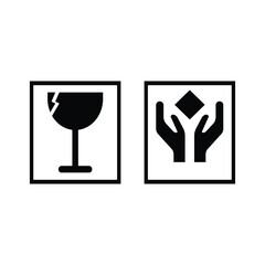 Fragile label design template badge sticker for business design element