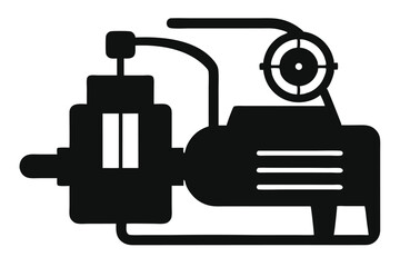 Coolant pressure tester silhouette vector art illustration