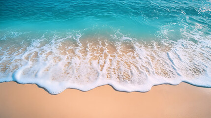 Soft waves lapping on a sandy beach.