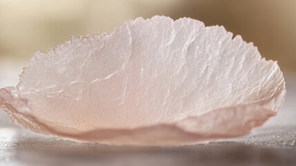 A delicate pink petal resting softly on a smooth surface.