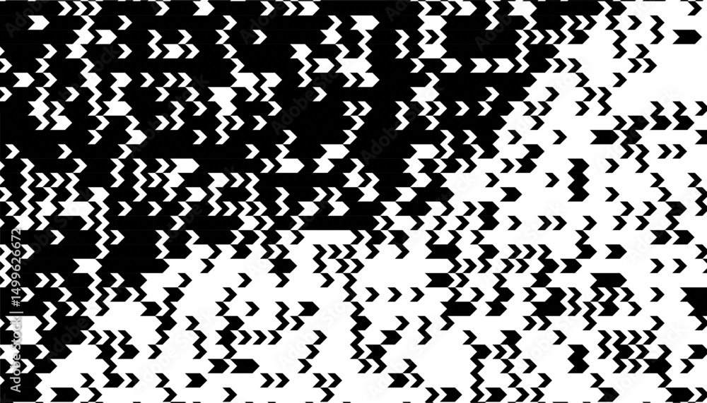 Poster black and white abstract and grunge transition pattern with sharp arrows shape for modern and sporty