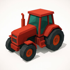 Obraz premium Farmyard Tractor Champion for Agricultural Artworks and Interactive School Farming Exhibits Globally