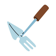An iron hoe is a double, insulated iron illustration. A hoe for weeding. product for watering crops. Gardening tools. Suitable for ecology, garden, cleaning, household, packaging design, infographics