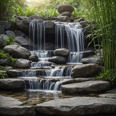 small waterfall in the forest