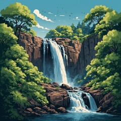 waterfall in plitvice national park