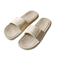 Minimalist Slip On Sandals with a Streamlined Design Isolated on Transparent Background