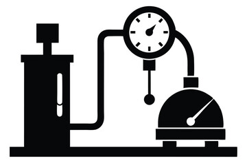 Coolant pressure tester silhouette vector art illustration