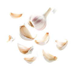 Half-slice falling Garlic png 