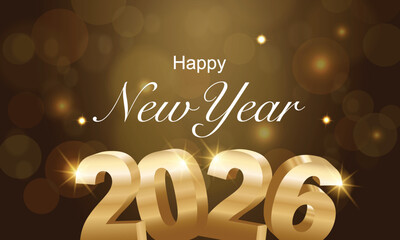 2026 Happy New Year Background Design. Greeting Card, Banner, Poster. Vector Illustration.