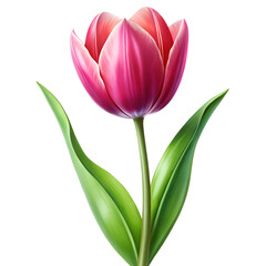 Fototapeta premium pink tulip isolated on white
