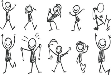 stick man different activities